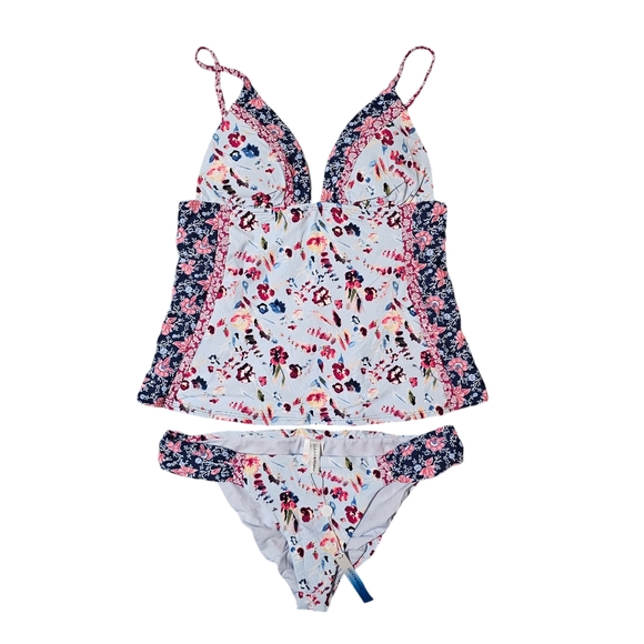LUCKY BRAND Gypsy Floral Tankini Set Womens Medium - Picture 2 of 4